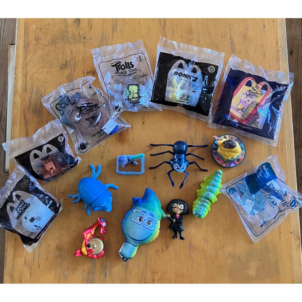 McDonalds Happy Meal Toys Lot Kids Mixed Disney Pixar Sonic Trolls 15pc